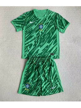 Brazil Golmanski Dječji Domaci Dres kompleti Copa America 2024 Kratak Rukavima (+ kratke hlače)